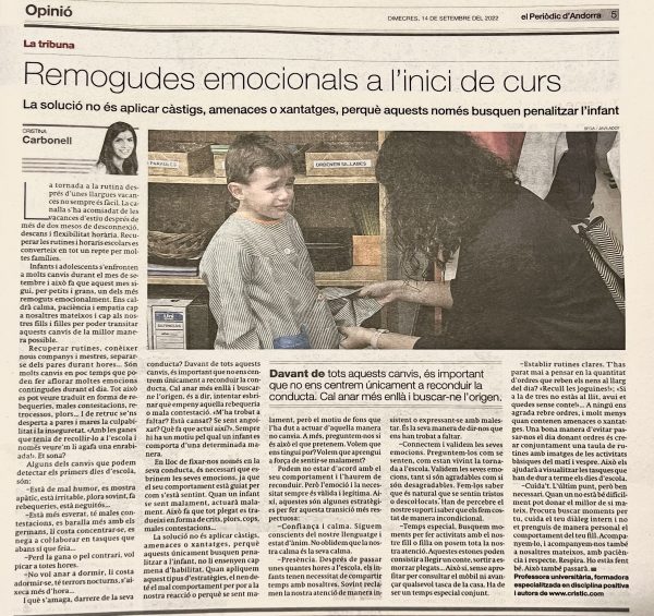 Primeros días de cole: rabietas, mal humor y otros cambios - cristic Primeros días de cole: rabietas, mal humor y otros cambios - cristic