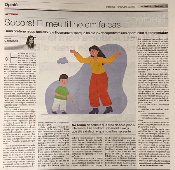 ¡Socorro! Mi hijo no me hace caso - cristic