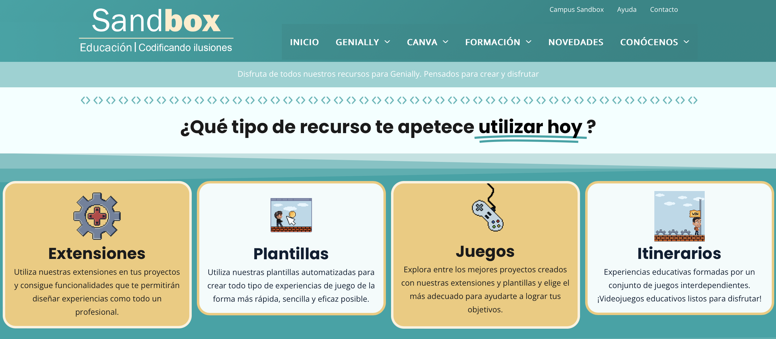 cristic sandbox recursos educativos Sandbox - Crea experiencias educativas gamificadas