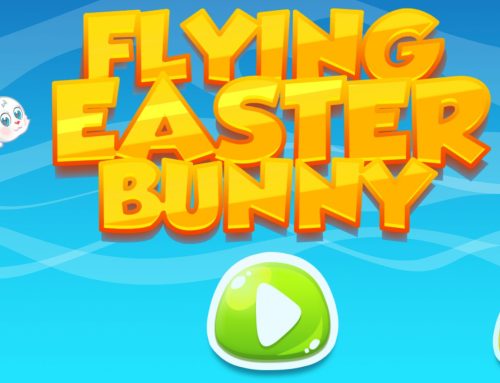 Flying easter bunny